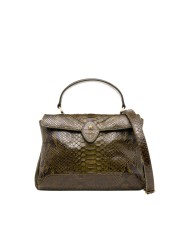 Sac à main Louise python soufflet suède kaki Claris Virot 4672 boutique Strasbourg bag shop store online vue
