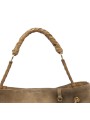 Sac Denise sangle tressée réglable suède taupe Claris Virot 4633 boutique Strasbourg store shop online bag zoom