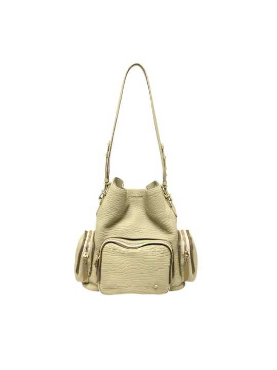 SAC LENNY CUIR BUBBLE VERT CLAIR GROSSES POCHES CARGO 4587 CLARIS VIROT LENNY VERDELATTE BUBBLE boutique Strasbourg bag shop1