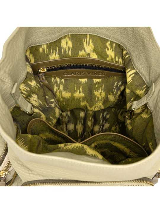 SAC LENNY CUIR BUBBLE VERT CLAIR GROSSES POCHES CARGO 4587 CLARIS VIROT LENNY VERDELATTE BUBBLE boutique Strasbourg bag shop 3