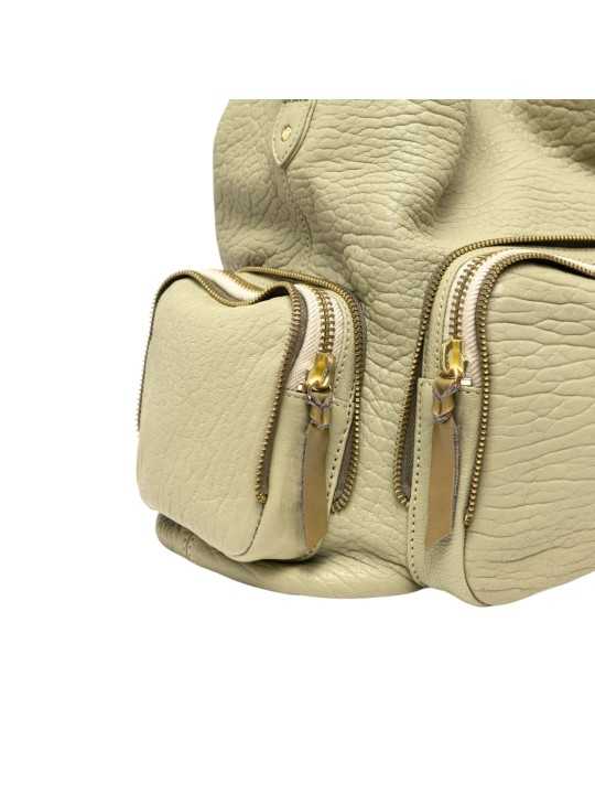 SAC LENNY CUIR BUBBLE VERT CLAIR GROSSES POCHES CARGO 4587 CLARIS VIROT LENNY VERDELATTE BUBBLE boutique Strasbourg bag shop 4