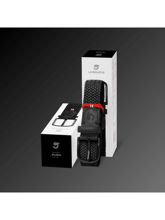 CEINTURE ATLANTA BLACK BLACK BUCKLE LA BOUCLE belt Boutique Strasbourg pack