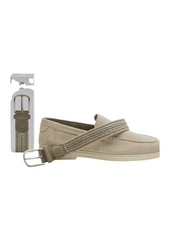 CEINTURE LAZIO SUEDE WAXED COTTON TAUPE LA BOUCLE STRASBOURG FASHION 2