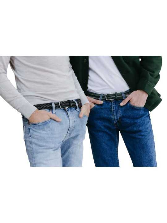 CEINTURE MILANO LEATHER BLACK LA BOUCLE STRASBOURG FASHION porté 3