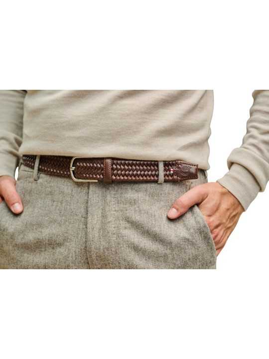 CEINTURE ROMA LEATHER BROWN LA BOUCLE STRASBOURG FASHION porté