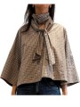 CHEMISE COL LAVALLIERE GRIS MARRON SEQUINS KEFIR K3ST Femme Strasbourg Fashion AVANT