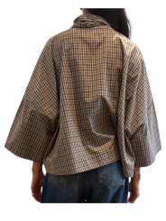 CHEMISE COL LAVALLIERE GRIS MARRON SEQUINS KEFIR K3ST Femme Strasbourg Fashion dos
