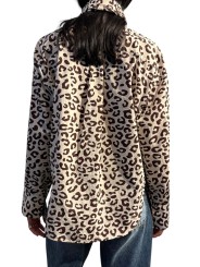 CHEMISE LAVALLIERE LEOPARD BLANCHE MARRON KHALEESI K3BA Strasbourg Fashion dos