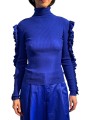PULL COL ROULE VOLANTS MANCHES BLEU ROI KITTY K1II ESSENTIEL ANTWERP Strasbourg Fashion avant