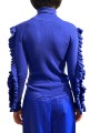 PULL COL ROULE VOLANTS MANCHES BLEU ROI KITTY K1II ESSENTIEL ANTWERP Strasbourg Fashion dos