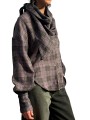 CHEMISE FLANELLE CARREAUX GRIS VERT FOULARD KISS K2DA ESSENTIEL ANTWERP Strasbourg Fashion côté