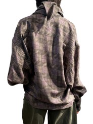 CHEMISE FLANELLE CARREAUX GRIS VERT FOULARD KISS K2DA ESSENTIEL ANTWERP Strasbourg Fashion dos