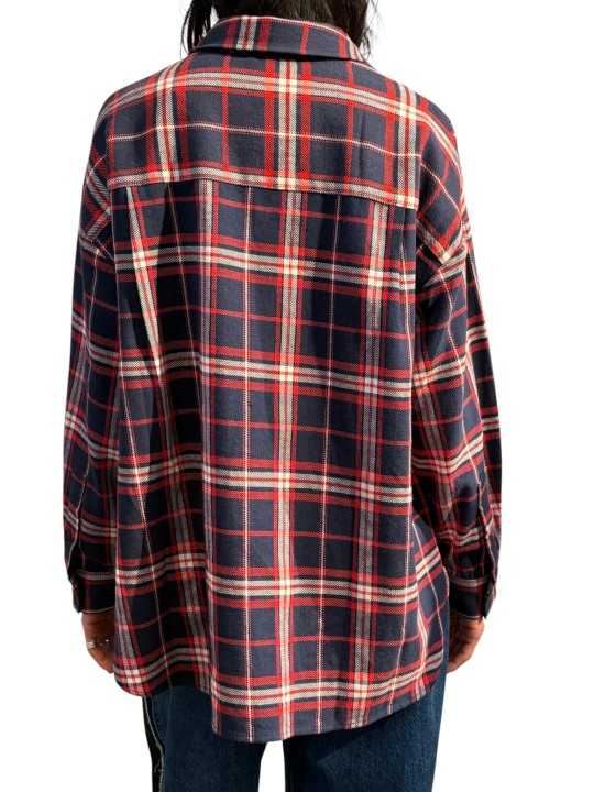 CHEMISE CARREAUX BLEU ROUGE SEQUINS BLEU KIRKE K1FS ESSENTIEL ANTWERP Strasbourg Fashion dos