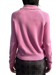 POLO ROSE LAINE CACHEMIRE COL PERLES KASA K3MN ESSENTIEL ANTWERP Strasbourg Fashion dos