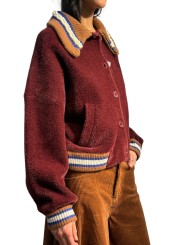 GILET DOUX BORDEAUX COL PERLE BLEU CAMEL KAMORE K2WN ESSENTIEL ANTWERP Strasbourg Fashion côté