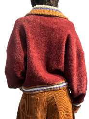 GILET DOUX BORDEAUX COL PERLE BLEU CAMEL KAMORE K2WN ESSENTIEL ANTWERP Strasbourg Fashion dos