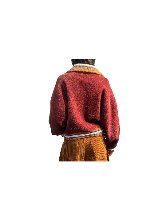 GILET DOUX BORDEAUX COL PERLE BLEU CAMEL KAMORE K2WN ESSENTIEL ANTWERP Strasbourg Fashion dos