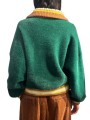 GILET DOUX VERT COL PERLE JAUNE CAMEL KAMORE K1FW ESSENTIEL ANTWERP Strasbourg Fashion dos