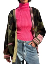 CARDIGAN CAMO LISERE ROSE FLUO KAMOO K1DA ESSENTIEL ANTWERP Strasbourg fashion avant