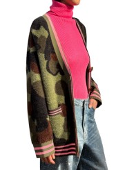 CARDIGAN CAMO LISERE ROSE FLUO KAMOO K1DA ESSENTIEL ANTWERP Strasbourg fashion côté