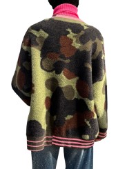 CARDIGAN CAMO LISERE ROSE FLUO KAMOO K1DA ESSENTIEL ANTWERP Strasbourg fashion dos