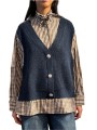 CHEMISE CARREAUX BLEU MARRON MAILLE NAVY BIJOUX KUTE K2KQ Strasbourg fashion avant