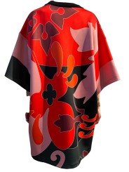 ROBE NEOPRANE IMPRIME PSY ORANGE ROSE VERT KLASSIQUE K1FS Strasbourg Fashion dos