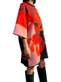 ROBE NEOPRANE IMPRIME PSY ORANGE ROSE VERT KLASSIQUE K1FS Strasbourg Fashion côté