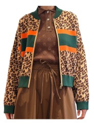 BOMBER LEOPARD MAILLE VERT ORANGE KUTIE K1DE Strasbourg fashion avant
