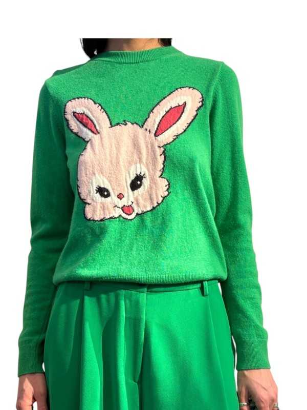 PULL VERT LAPIN ROSE KAPITAL K3KQ ESSENTIEL ANTWERP Strasbourg fashion avant