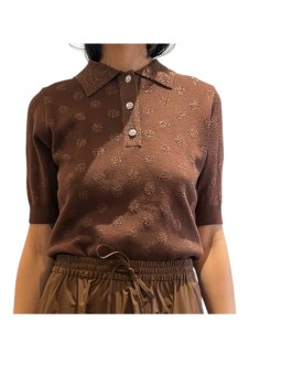 POLO POIS LUREX BOUTONS BIJOUX CHOCO KRAB K3BA Strasbourg Fashion avant