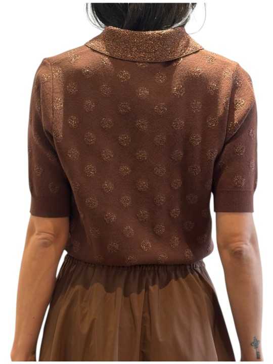 POLO POIS LUREX BOUTONS BIJOUX CHOCO KRAB K3BA Strasbourg Fashion dos