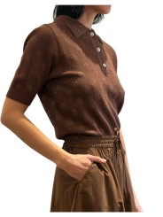 POLO POIS LUREX BOUTONS BIJOUX CHOCO KRAB K3BA Strasbourg Fashion côté