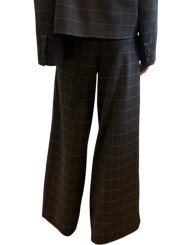 PANTALON PINCE LARGE TAILLEUR CARREAUX GRIS CIEL KOLLECTION K2CH Strasbourg Fashion dos