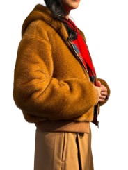 BOMBERS DAMASSE JAQUAR NAVY REVERSIBLE FOURRURE CAMEL KICO BA08 Strasbourg Fashion côté 1