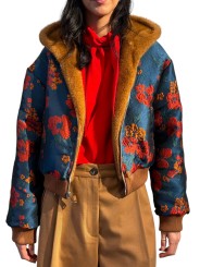 BOMBERS DAMASSE JAQUAR NAVY REVERSIBLE FOURRURE CAMEL KICO BA08 Strasbourg Fashion avant