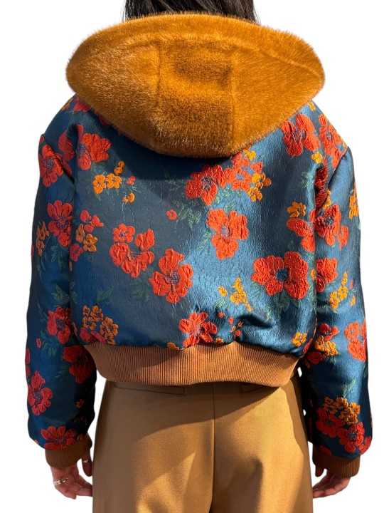 BOMBERS DAMASSE JAQUAR NAVY REVERSIBLE FOURRURE CAMEL KICO BA08 Strasbourg Fashion dos