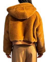 BOMBERS DAMASSE JAQUAR NAVY REVERSIBLE FOURRURE CAMEL KICO BA08 Strasbourg Fashion dos 1