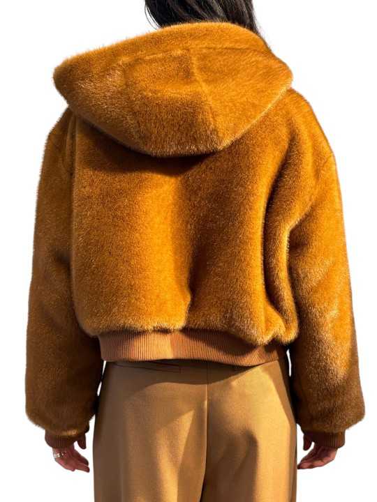 BOMBERS DAMASSE JAQUAR NAVY REVERSIBLE FOURRURE CAMEL KICO BA08 Strasbourg Fashion dos 1