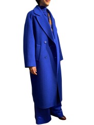 MANTEAU DOUBLE FACE BLEU ROI CROISE OVER KELP II22 Strasbourg Fashion côté
