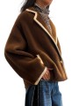 GILET VESTE POLAIRE MARRON LISERE ECRU KUGAR BA08 ESSENTIEL ANTWERP Strasbourg Fashion côté