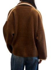 GILET VESTE POLAIRE MARRON LISERE ECRU KUGAR BA08 ESSENTIEL ANTWERP Strasbourg Fashion dos
