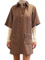 ROBE CARREAUX ECRU CAMEL NOIR KOOKY K1BW Strasbourg fashion avant