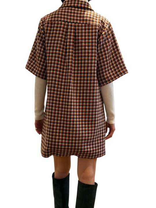 ROBE CARREAUX ECRU CAMEL NOIR KOOKY K1BW Strasbourg fashion dos