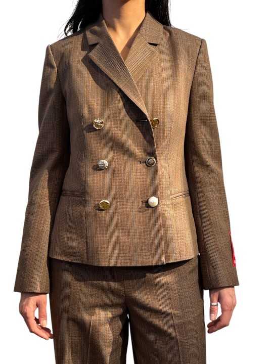 VESTE FIT PRINCE DE GALLE BRUN BLEU BOUTON BIJOUX KARINA K2CG Strasbourg fashion avant