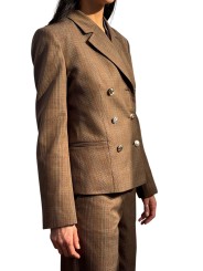 VESTE FIT PRINCE DE GALLE BRUN BLEU BOUTON BIJOUX KARINA K2CG Strasbourg fashion côté