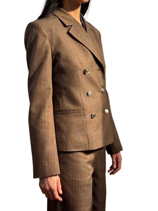 VESTE FIT PRINCE DE GALLE BRUN BLEU BOUTON BIJOUX KARINA K2CG Strasbourg fashion côté