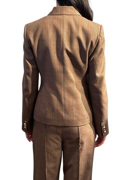 VESTE FIT PRINCE DE GALLE BRUN BLEU BOUTON BIJOUX KARINA K2CG Strasbourg fashion dos