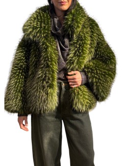 BLOUSON OVERSIZE ECO FOURRURE VERT KASTANJE FW27 Strasbourg fashion avant