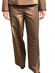 PANTALON PRINCE DE GALLES BRUN BLEU TAILLE ELASTIQUE KELLINE K2CG Strasbourg fashion avant